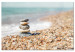 Canvas Art Print Summer Moment (1-piece) Wide - stone beach landscape against the sea 129824