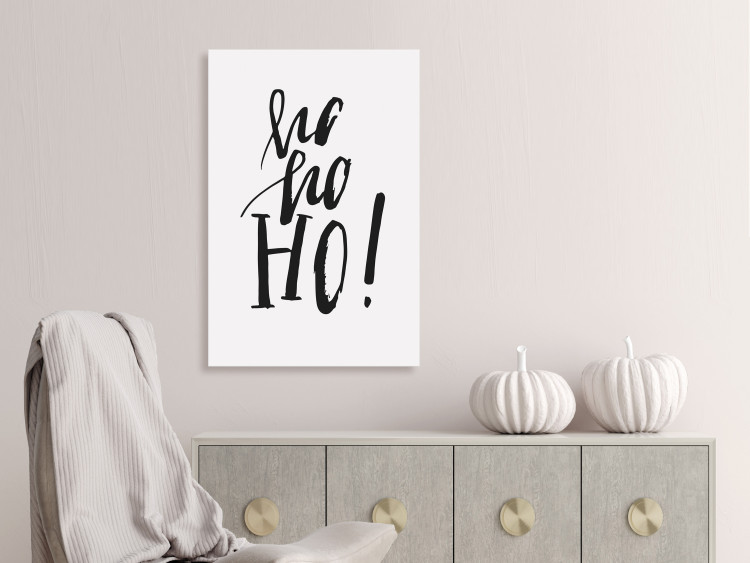 Canvas Art Print Ho, ho - winter graphic with an English inscription 130724 additionalImage 3