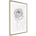 Poster Face of Youth - line art portrait of a woman with flowers on a light background 130824 additionalThumb 9