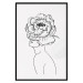 Poster Face of Youth - line art portrait of a woman with flowers on a light background 130824 additionalThumb 16