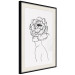 Poster Face of Youth - line art portrait of a woman with flowers on a light background 130824 additionalThumb 2