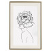 Poster Face of Youth - line art portrait of a woman with flowers on a light background 130824 additionalThumb 20