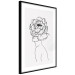 Poster Face of Youth - line art portrait of a woman with flowers on a light background 130824 additionalThumb 8