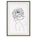 Poster Face of Youth - line art portrait of a woman with flowers on a light background 130824 additionalThumb 19