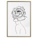 Poster Face of Youth - line art portrait of a woman with flowers on a light background 130824 additionalThumb 21