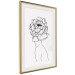 Poster Face of Youth - line art portrait of a woman with flowers on a light background 130824 additionalThumb 3