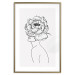 Poster Face of Youth - line art portrait of a woman with flowers on a light background 130824 additionalThumb 14