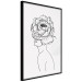 Poster Face of Youth - line art portrait of a woman with flowers on a light background 130824 additionalThumb 13