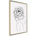 Poster Face of Youth - line art portrait of a woman with flowers on a light background 130824 additionalThumb 12