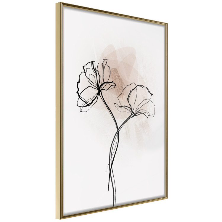 Wall Poster Path to the Sun - plant with a flower on a light background in a line art style 131924 additionalImage 14