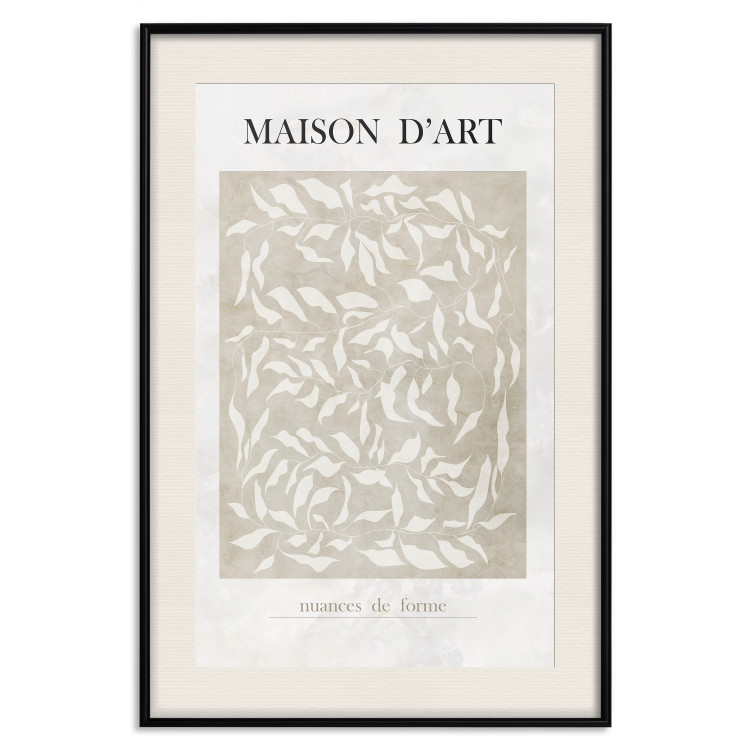 Poster Art House - beige abstraction with leaves and text in scandi boho style 137224 additionalImage 18