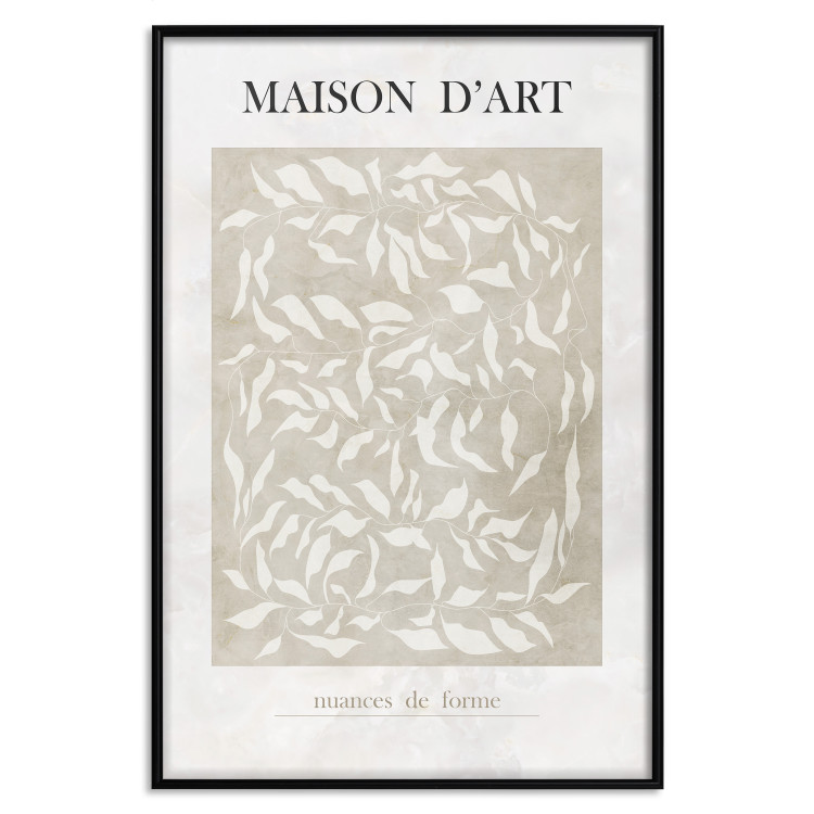 Poster Art House - beige abstraction with leaves and text in scandi boho style 137224 additionalImage 20