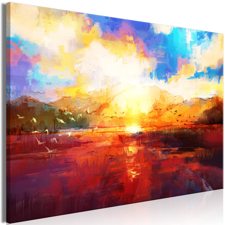 Canvas Art Print Afternoon over the Floodplain (1-piece) - picturesque sunset 138224 additionalImage 2