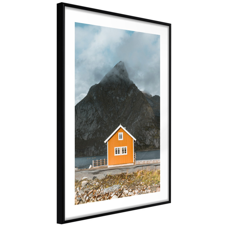 Wall Poster Northern Shore - majestic composition of a yellow cottage against mountains 138724 additionalImage 10