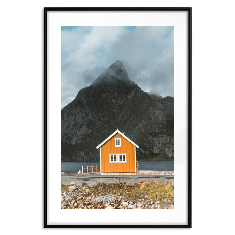 Wall Poster Northern Shore - majestic composition of a yellow cottage against mountains 138724 additionalImage 20