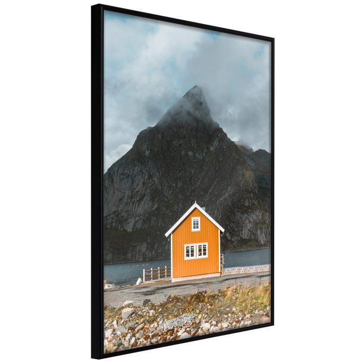 Wall Poster Northern Shore - majestic composition of a yellow cottage against mountains 138724 additionalImage 11
