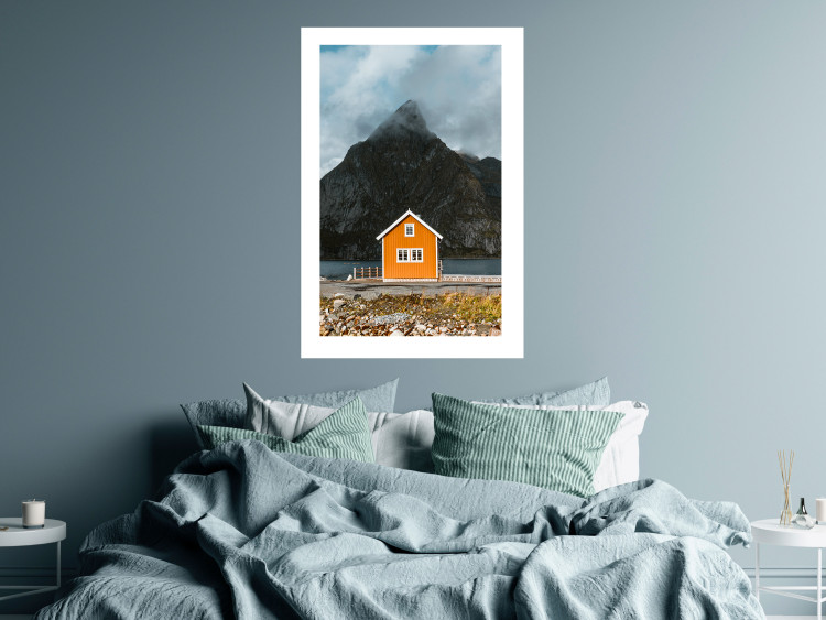 Wall Poster Northern Shore - majestic composition of a yellow cottage against mountains 138724 additionalImage 7