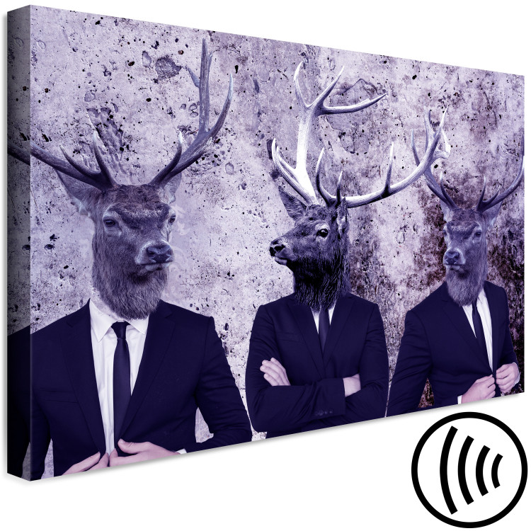 Canvas Art Print Gentlemen of the Forest (1-piece) Wide - abstraction with three deer 142324 additionalImage 6
