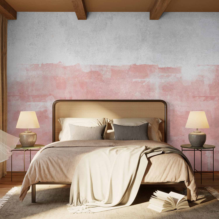 Wall Mural Pink wall - abstraction with pink on blue background with 143924 additionalImage 2
