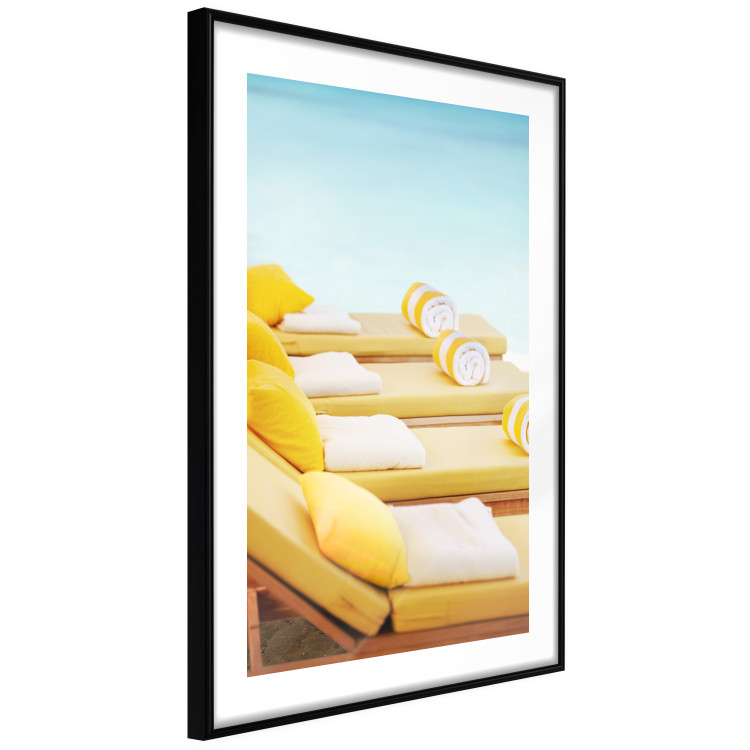 Wall Poster Summer at the Seaside - Yellow Sun Loungers on the Beach Lit by the Holiday Sun 144124 additionalImage 7