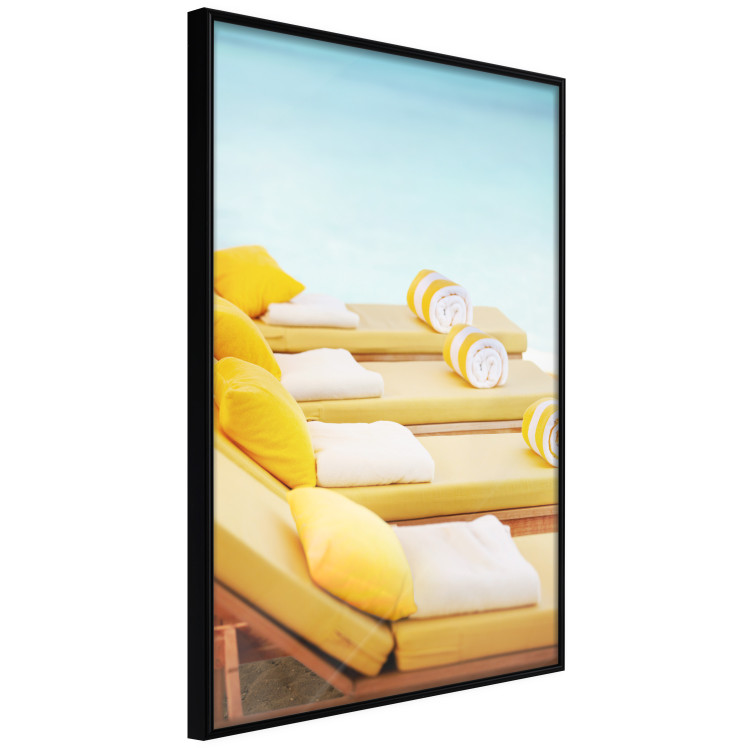 Wall Poster Summer at the Seaside - Yellow Sun Loungers on the Beach Lit by the Holiday Sun 144124 additionalImage 5