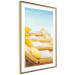 Wall Poster Summer at the Seaside - Yellow Sun Loungers on the Beach Lit by the Holiday Sun 144124 additionalThumb 8