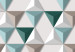 Photo Wallpaper Geometric harmony - three-dimensional mosaic of triangles in turquoise 144624 additionalThumb 4