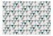 Photo Wallpaper Geometric harmony - three-dimensional mosaic of triangles in turquoise 144624 additionalThumb 1