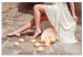 Canvas Print Lemons in the Sun (1-piece) - woman's legs and fruits lying on the street 145224
