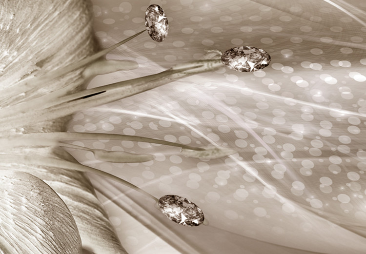 Canvas Print Sepia Lilies - Delicate Flowers in a Crystal Garden 146024 additionalImage 5