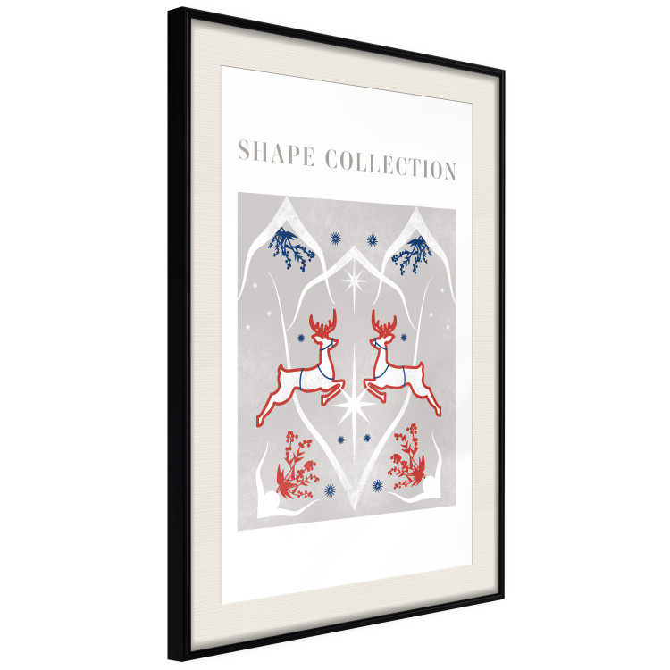 Poster Festive Shapes - Jumping Deer and Blue Holly 148024 additionalImage 9