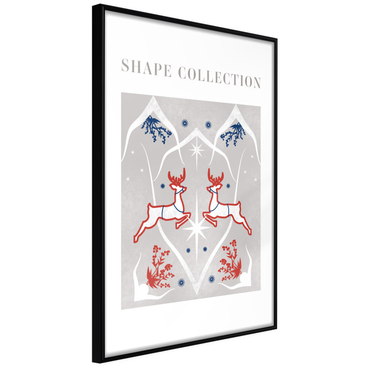Poster Festive Shapes - Jumping Deer and Blue Holly 148024 additionalImage 5