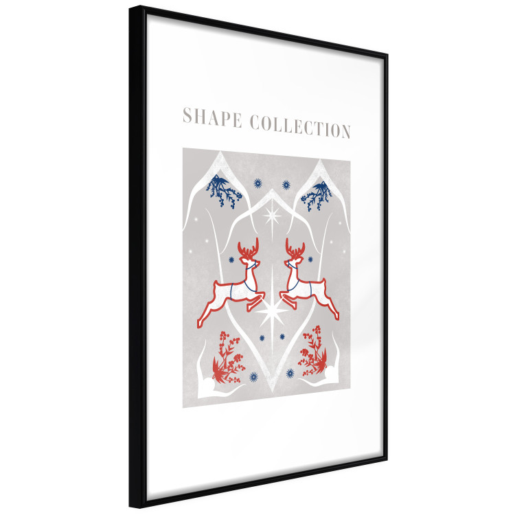 Poster Festive Shapes - Jumping Deer and Blue Holly 148024 additionalImage 7