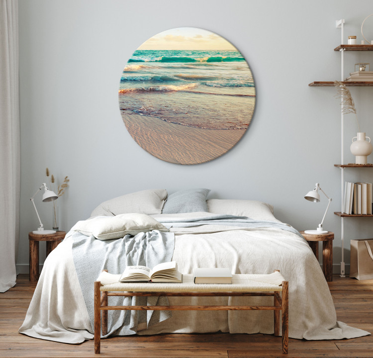 Round Canvas Holiday Evening - Photo of the Sunset Over the Sea 148724 additionalImage 2