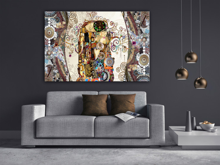 Canvas Kiss of the Lovers (1-piece) - colorful Klimt-inspired artwork 148824 additionalImage 3