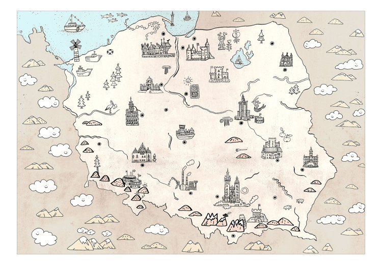 Wall Mural Map of Poland for Children - Interesting Places and Tourist Attractions 149224 additionalImage 1