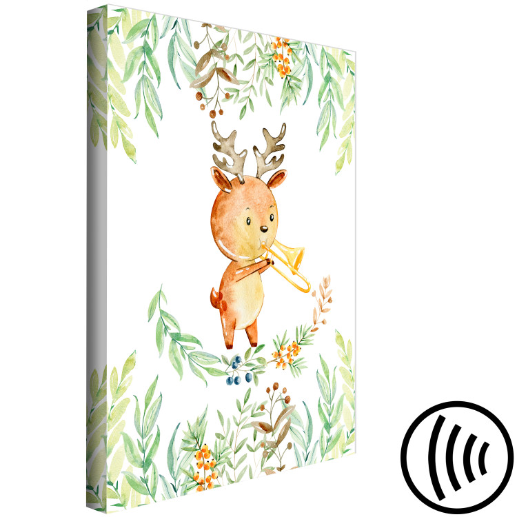 Canvas Print Musical Deer - Illustration for Children Painted With Watercolor 149824 additionalImage 6