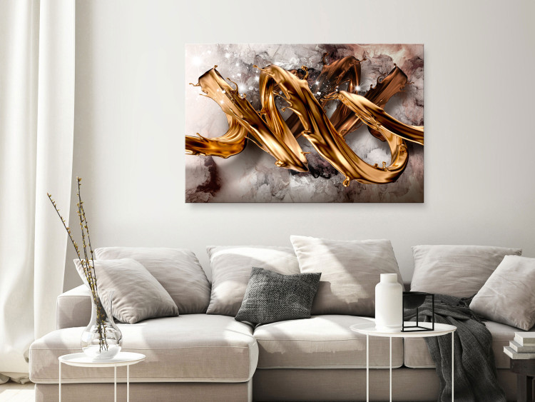 Canvas Print Metallic Abstraction (1 Part) Wide 150024 additionalImage 3