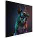 Canvas Art Print AI Boston Terrier Dog - Green Cyber Animal Wearing Cyberpunk Glasses - Square 150224 additionalThumb 2