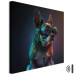 Canvas Art Print AI Boston Terrier Dog - Green Cyber Animal Wearing Cyberpunk Glasses - Square 150224 additionalThumb 8