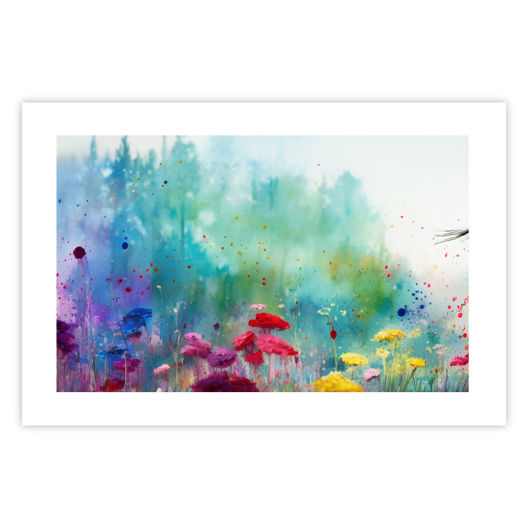 Poster Multicolored Flowers - A Painting Composition With a Forest Generated by AI 151124 additionalImage 19