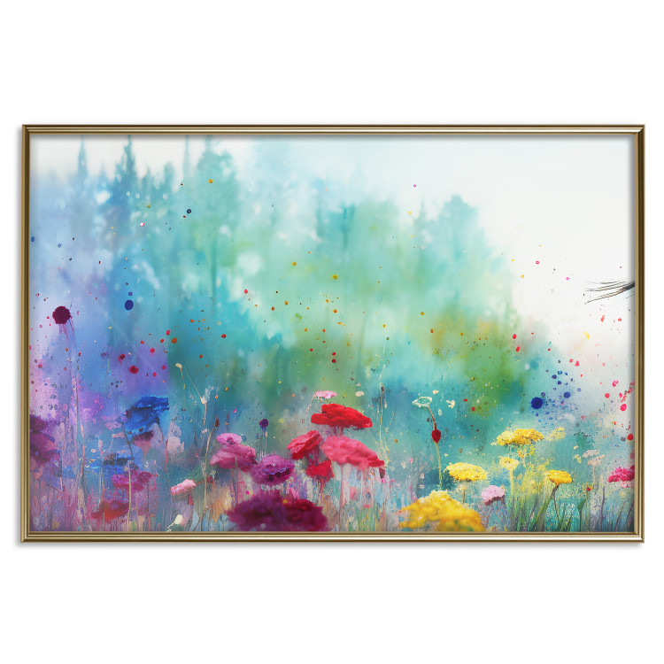 Poster Multicolored Flowers - A Painting Composition With a Forest Generated by AI 151124 additionalImage 24