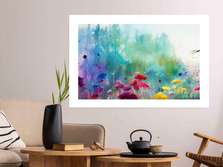 Poster Multicolored Flowers - A Painting Composition With a Forest Generated by AI 151124 additionalImage 12