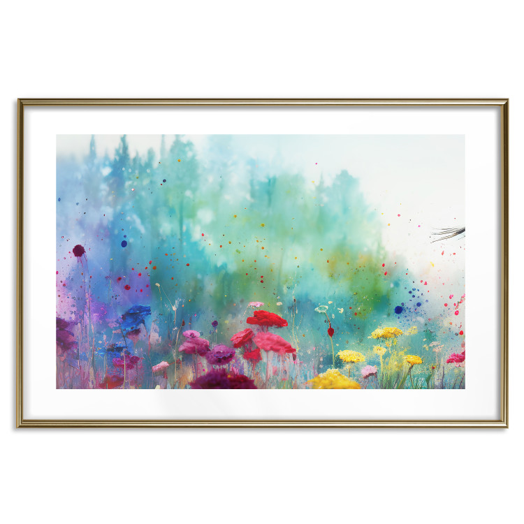 Poster Multicolored Flowers - A Painting Composition With a Forest Generated by AI 151124 additionalImage 25