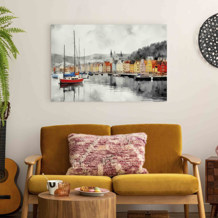 Canvas Art Print Bergen - Norwegian Port With Colorful Houses in the Background 151924 additionalImage 9