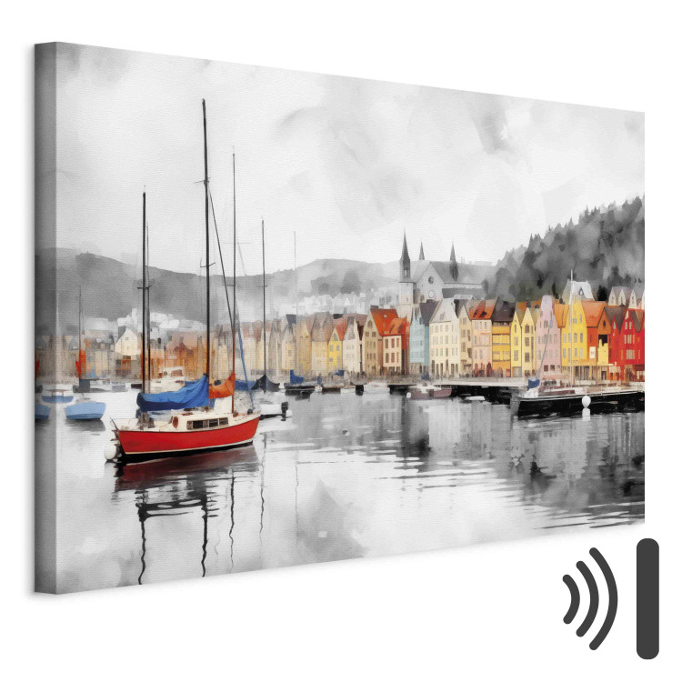 Canvas Art Print Bergen - Norwegian Port With Colorful Houses in the Background 151924 additionalImage 8