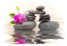 Wall Mural Feng Shui - Zen stones with an orchid and leaves on a water surface 61424 additionalThumb 1