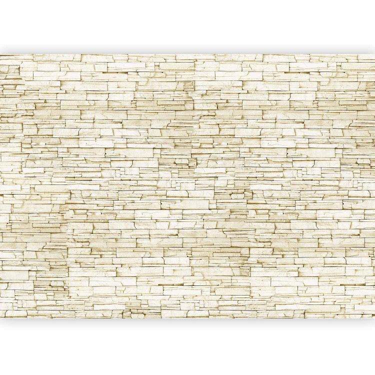 Wall Mural Brick Background - Background with a pattern of arranged white stones resembling a wall 61924 additionalImage 5