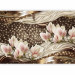 Wall Mural Golden glitters - pearls and magnolia flowers on a background of delicate patterns 64024 additionalThumb 1
