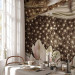 Wall Mural Golden glitters - pearls and magnolia flowers on a background of delicate patterns 64024 additionalThumb 7
